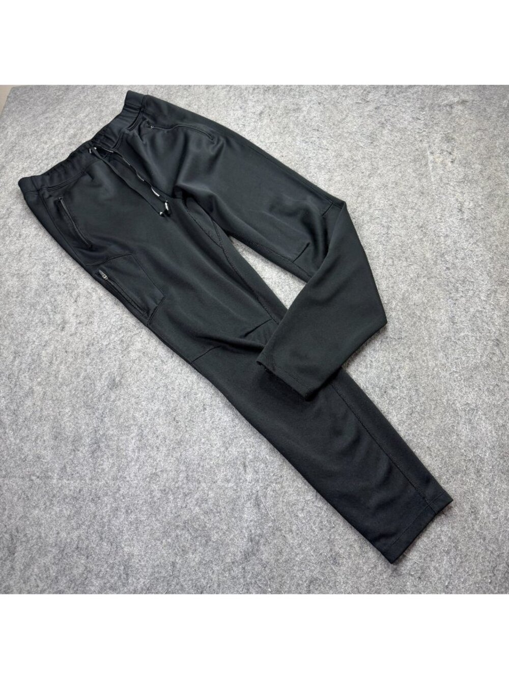 Nike Running Track Pants Men M Black Ankle Zip 28" Stretch Tapered 684702